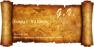 Gagyi Vilmos névjegykártya